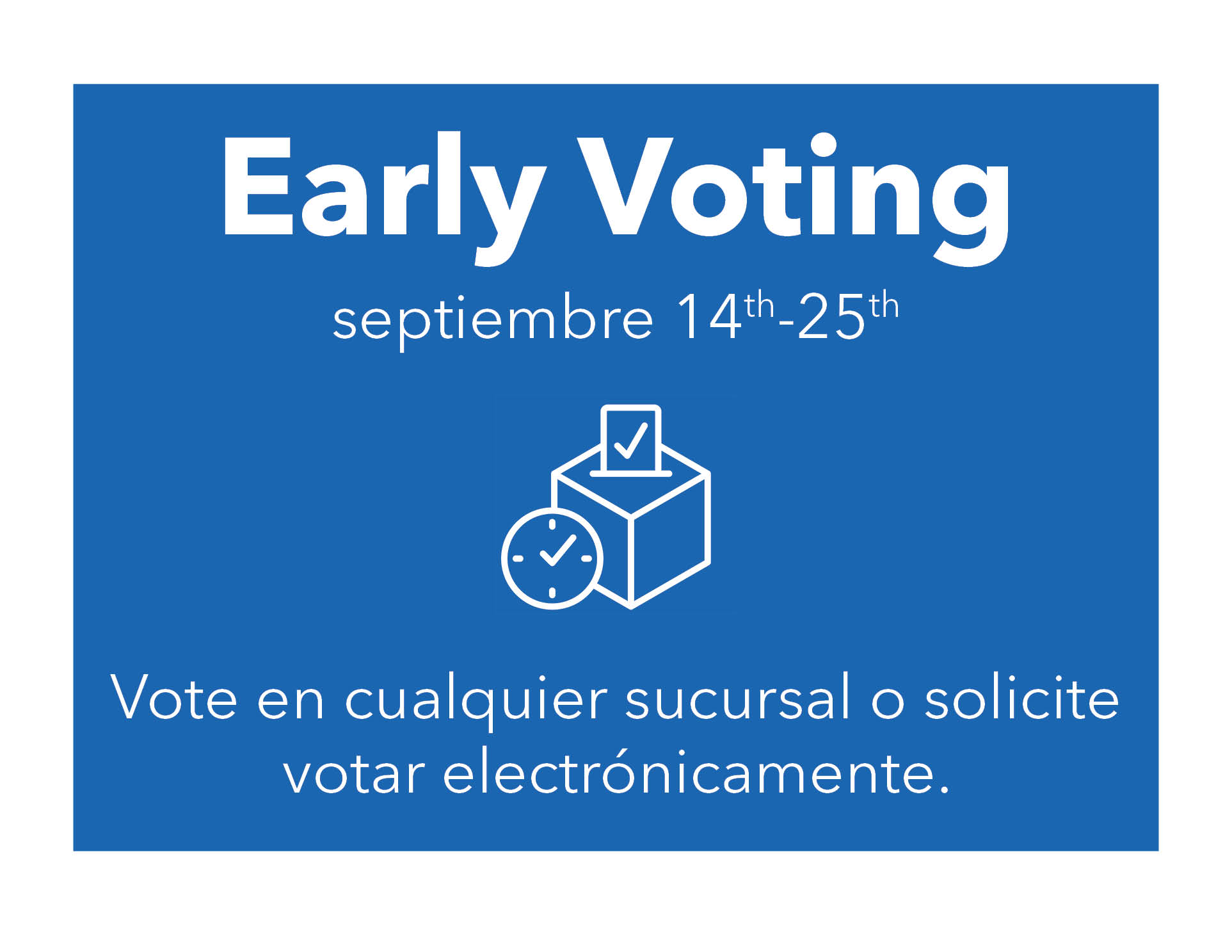 La votación anticipada se lleva a cabo del 14 al 25 de septiembre.